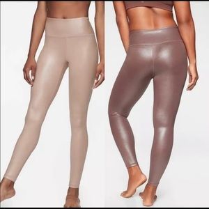 Athleta Elation Shimmer Tight in Mocha Latte Size Medium